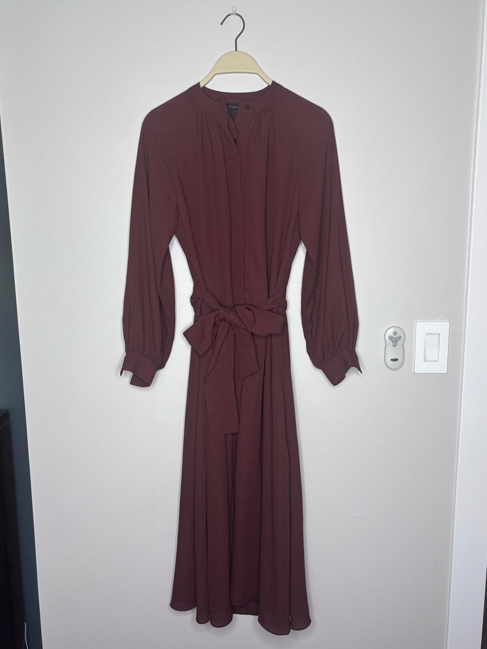 Modern Citizen Long Sleeve Tie-Waist Midi Dress